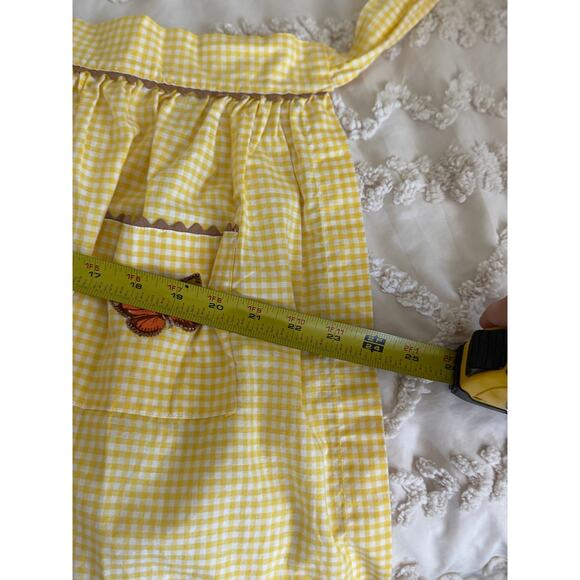 Handmade Vintage Style Apron Cottagecore Floral Gingham Kitchen Retro - Picture 5 of 9